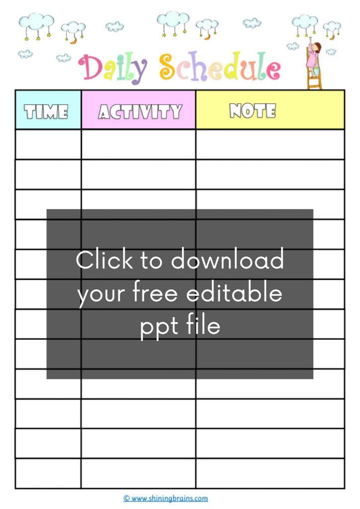 Detail Cute Schedule Template Free Nomer 53