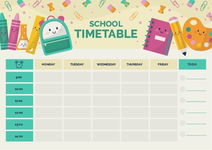 Detail Cute Schedule Template Free Nomer 8