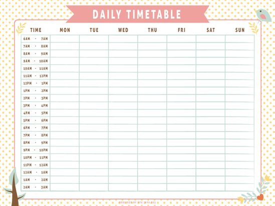 Detail Cute Study Planner Template Nomer 12