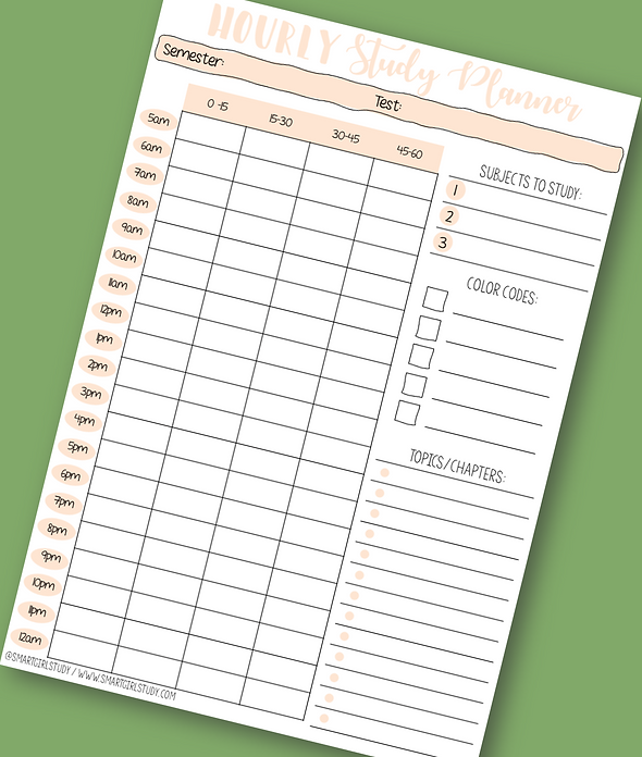 Detail Cute Study Planner Template Nomer 14