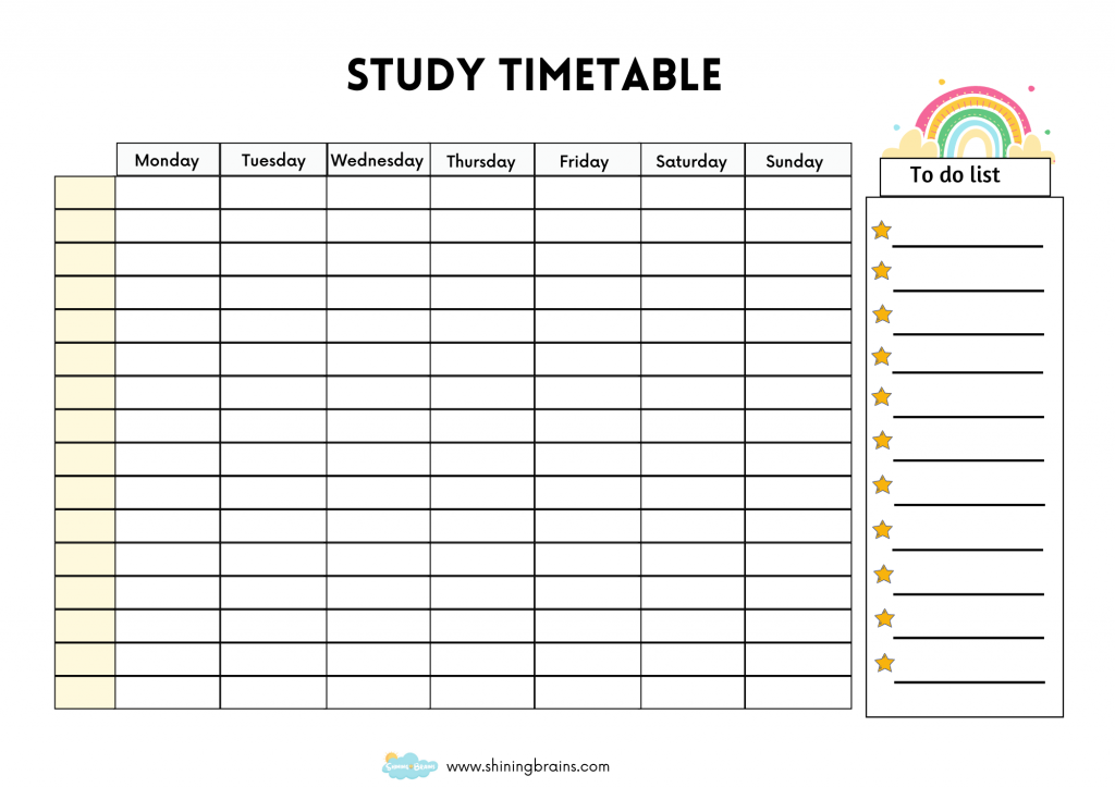 Detail Cute Study Planner Template Nomer 3