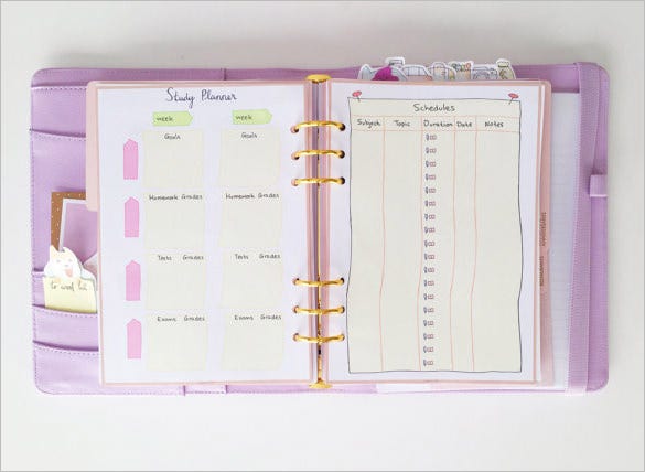 Detail Cute Study Planner Template Nomer 20