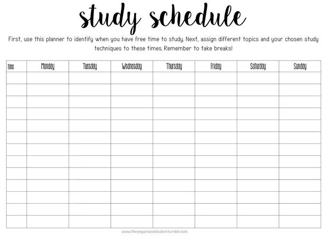 Detail Cute Study Planner Template Nomer 25