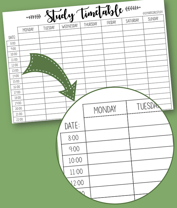 Detail Cute Study Planner Template Nomer 30