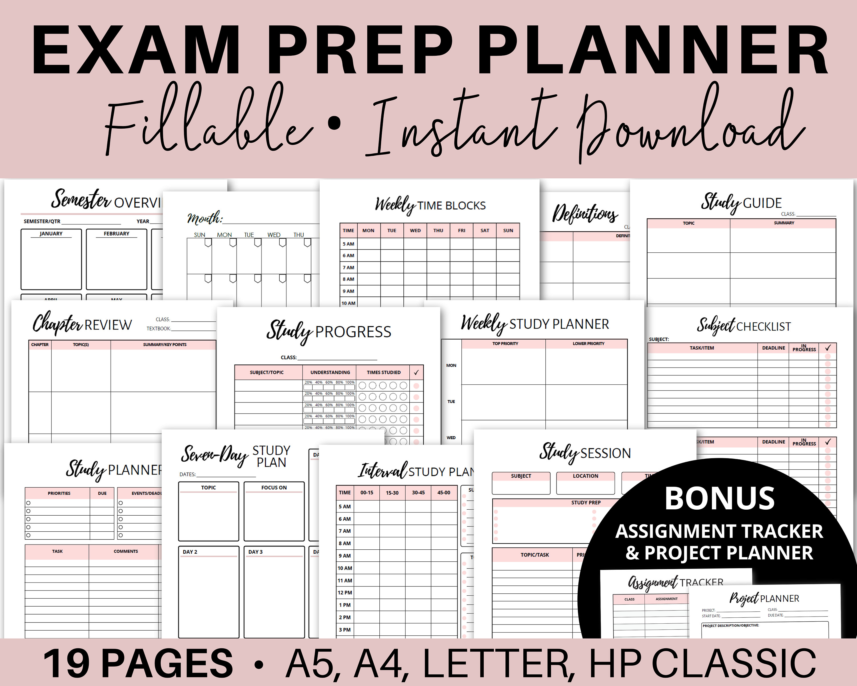Detail Cute Study Planner Template Nomer 41