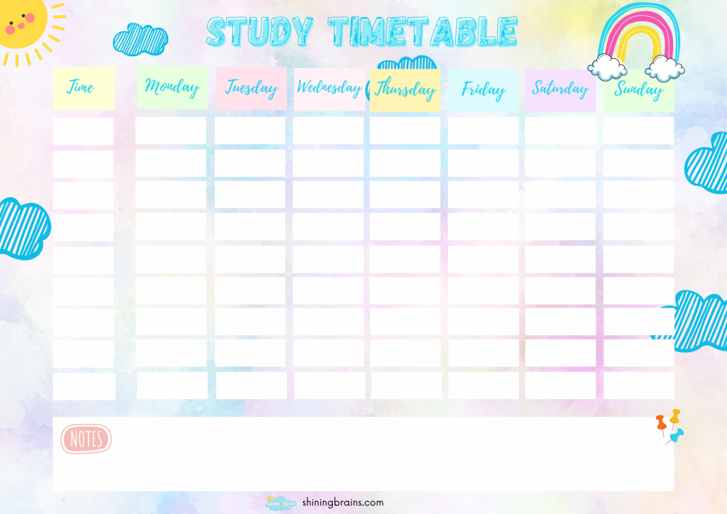 Detail Cute Study Planner Template Nomer 10