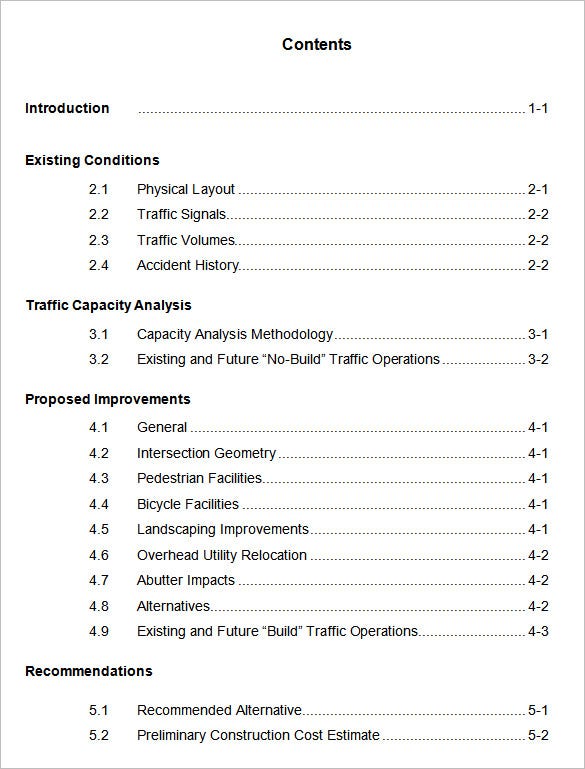Detail Cute Table Of Contents Template Nomer 14
