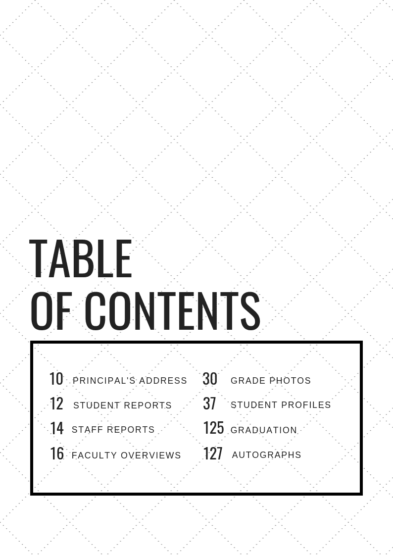 Detail Cute Table Of Contents Template Nomer 18