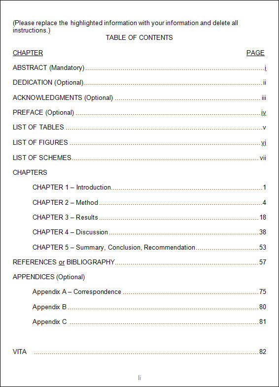 Detail Cute Table Of Contents Template Nomer 22