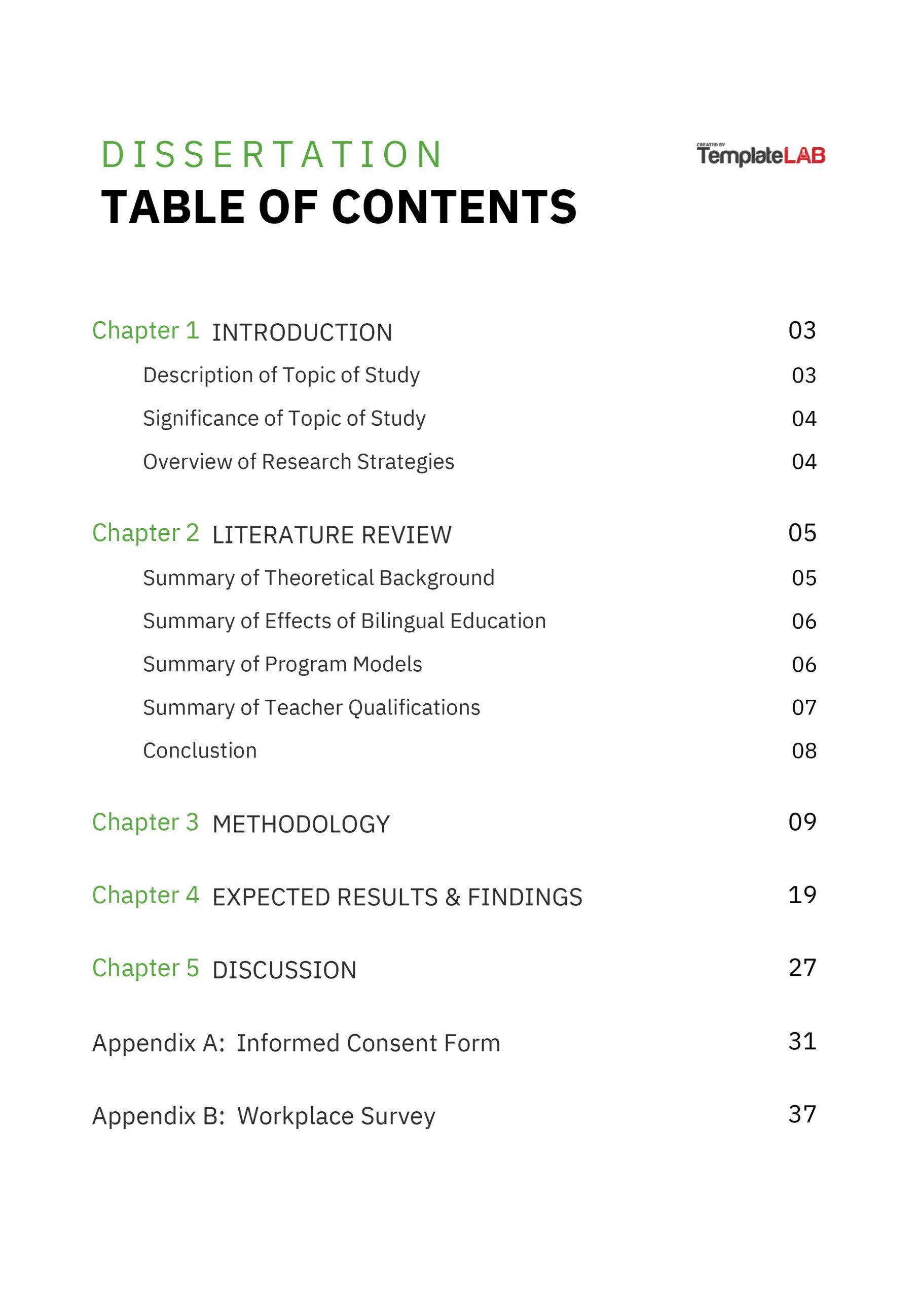 Detail Cute Table Of Contents Template Nomer 9