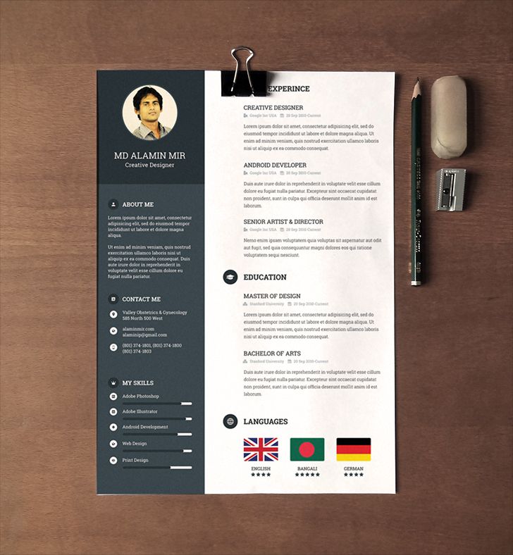 Detail Cv And Portfolio Template Nomer 13