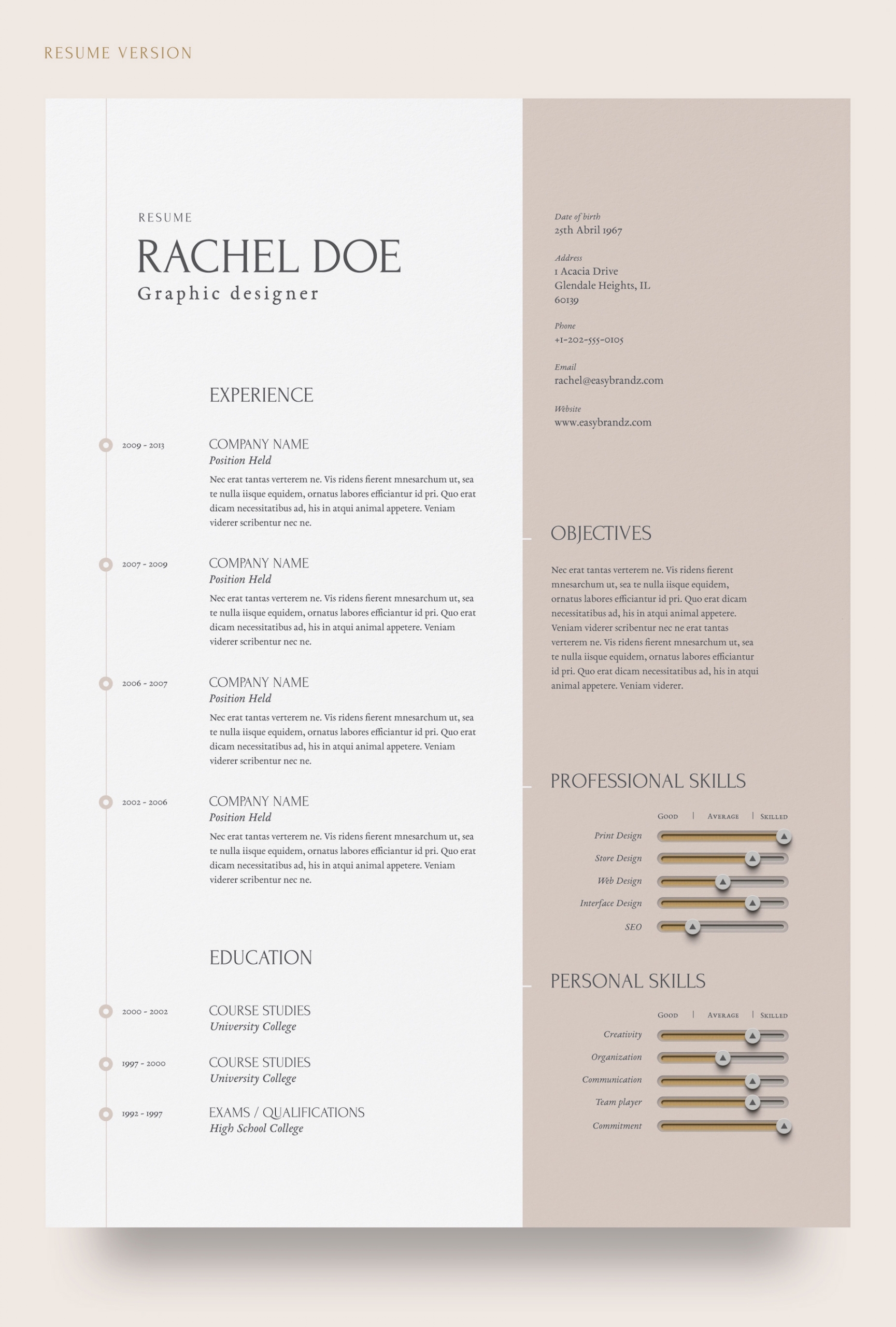 Detail Cv And Portfolio Template Nomer 15