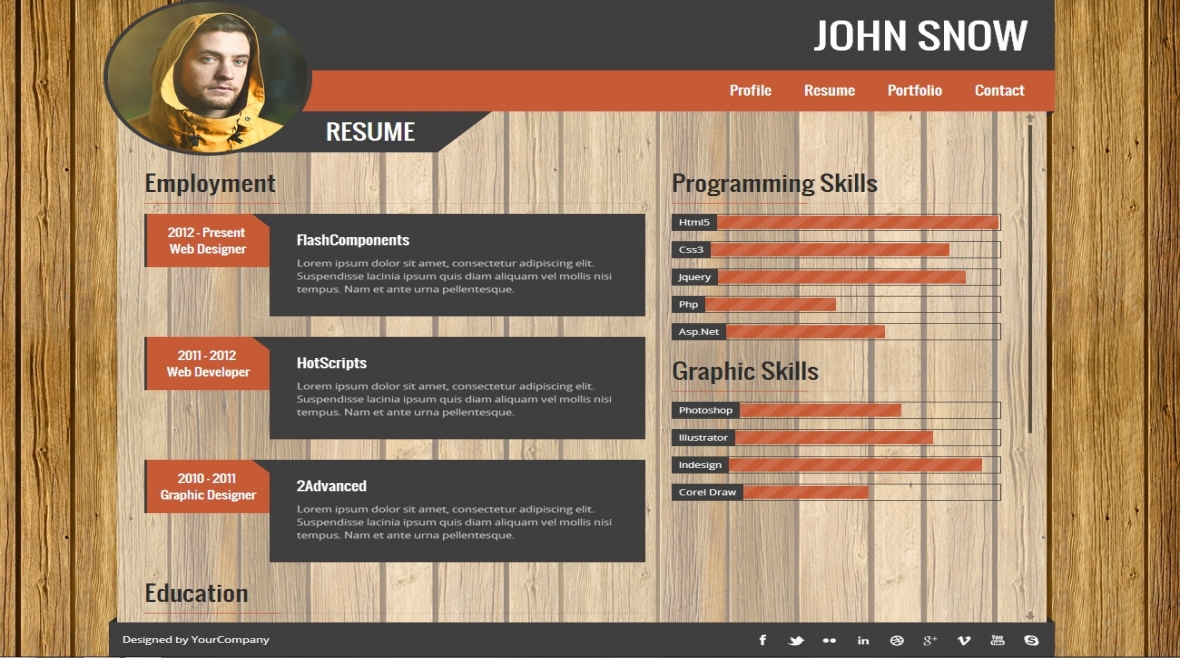 Detail Cv And Portfolio Template Nomer 19