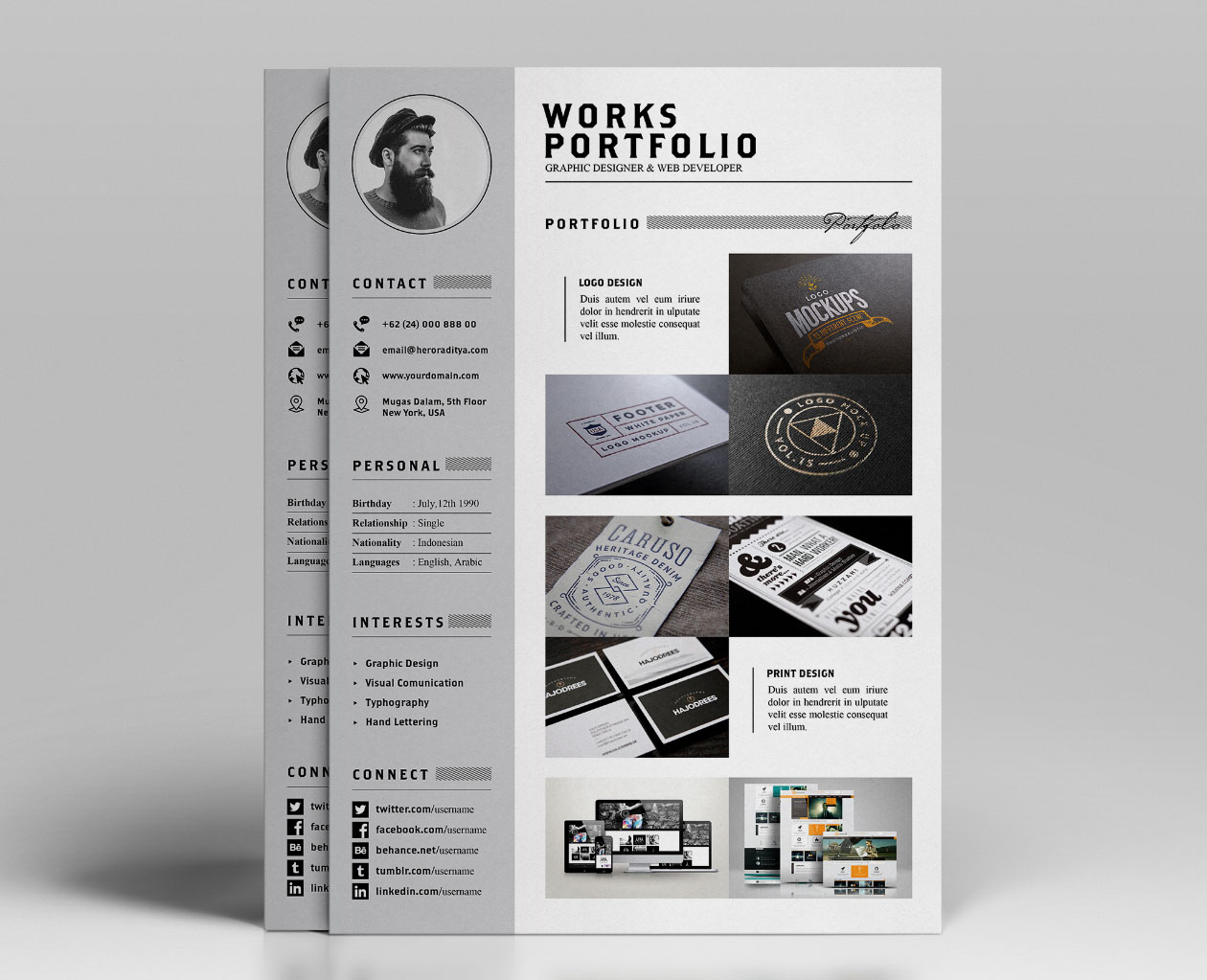Detail Cv And Portfolio Template Nomer 3