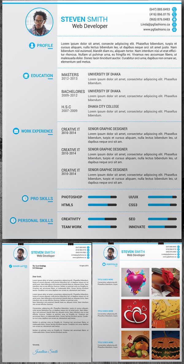 Detail Cv And Portfolio Template Nomer 22