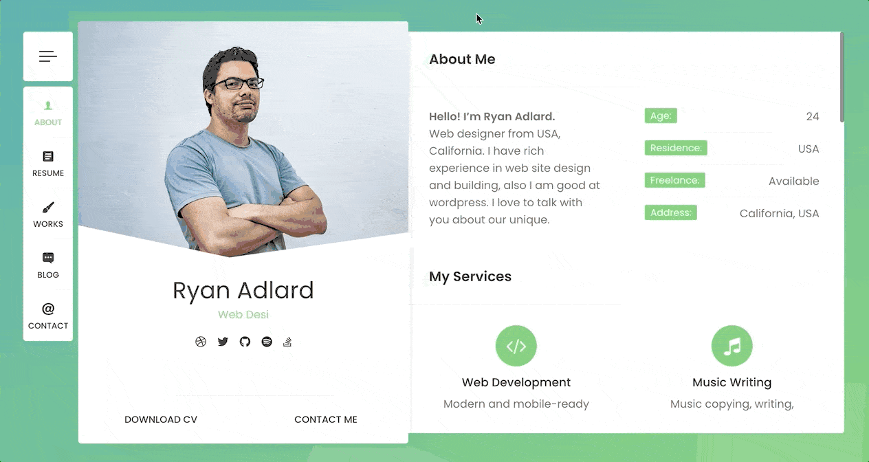 Detail Cv And Portfolio Template Nomer 26