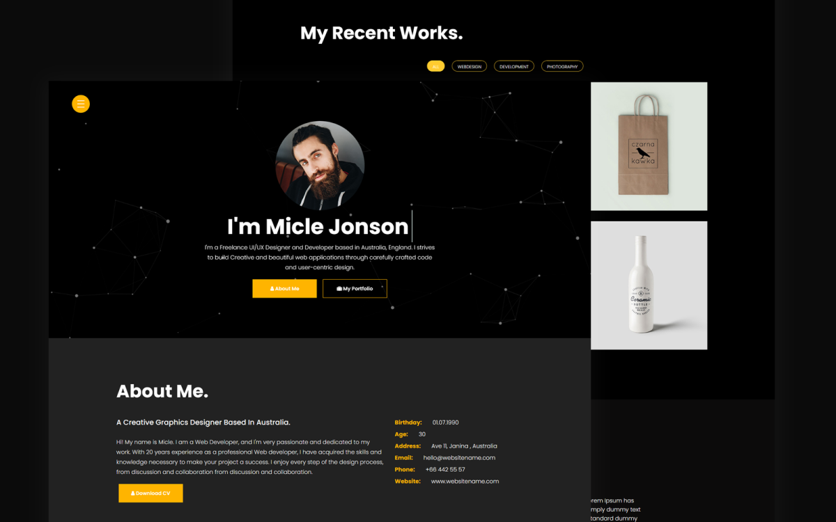 Detail Cv And Portfolio Template Nomer 27
