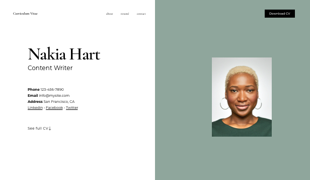 Detail Cv And Portfolio Template Nomer 40
