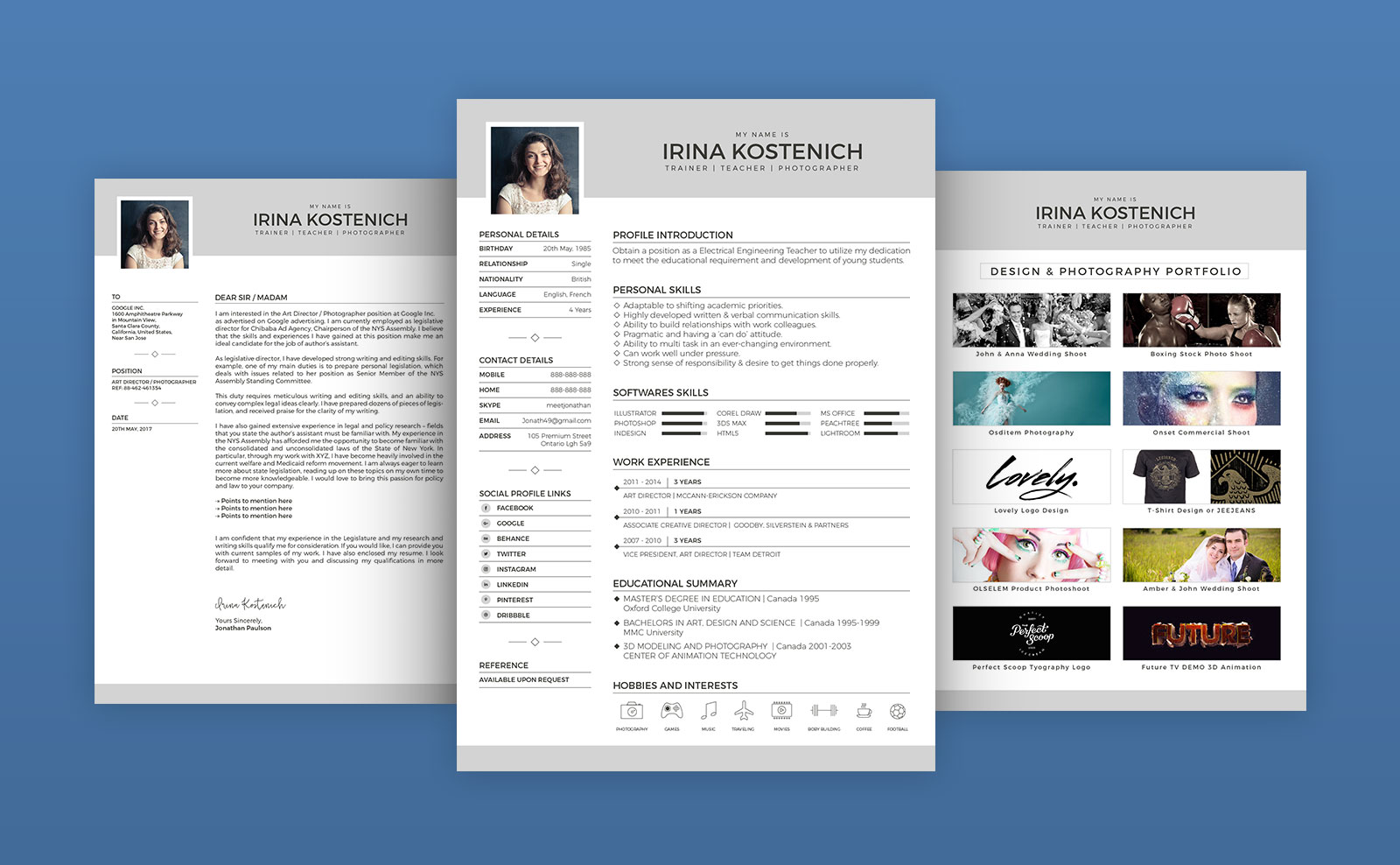 Detail Cv And Portfolio Template Nomer 41