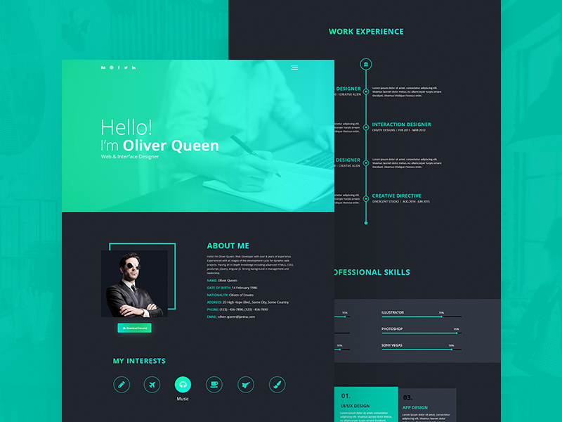 Detail Cv And Portfolio Template Nomer 42