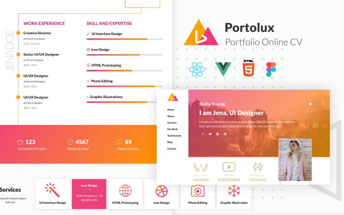 Detail Cv And Portfolio Template Nomer 45