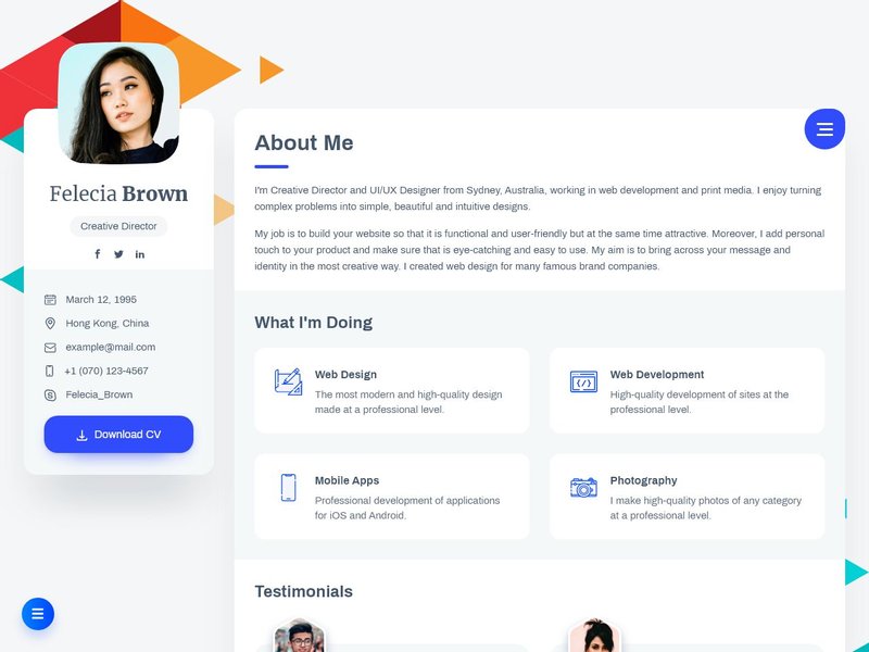 Detail Cv And Portfolio Template Nomer 49