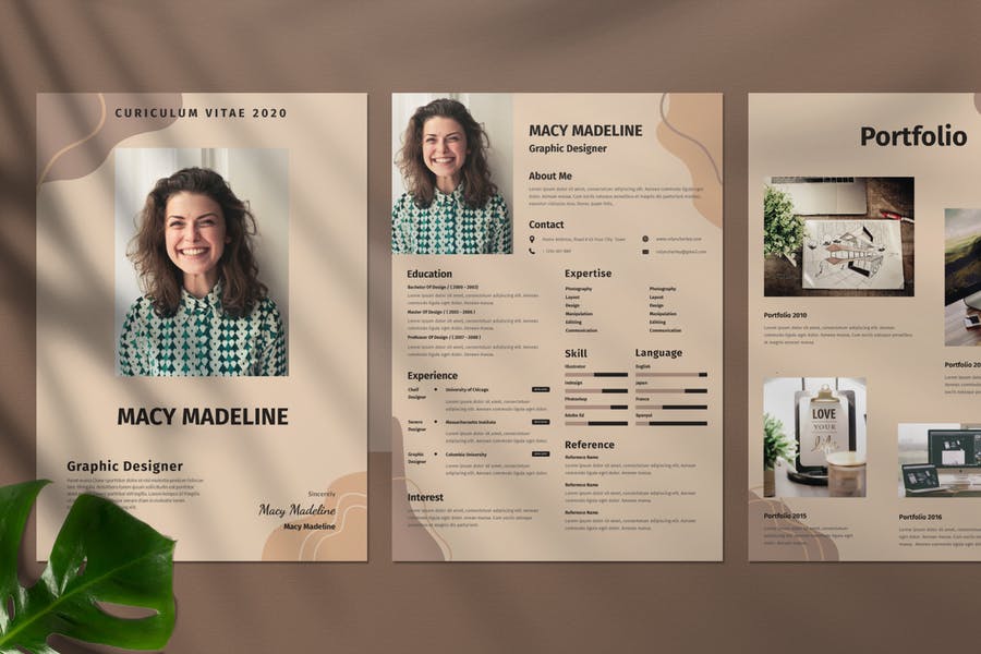 Detail Cv And Portfolio Template Nomer 7
