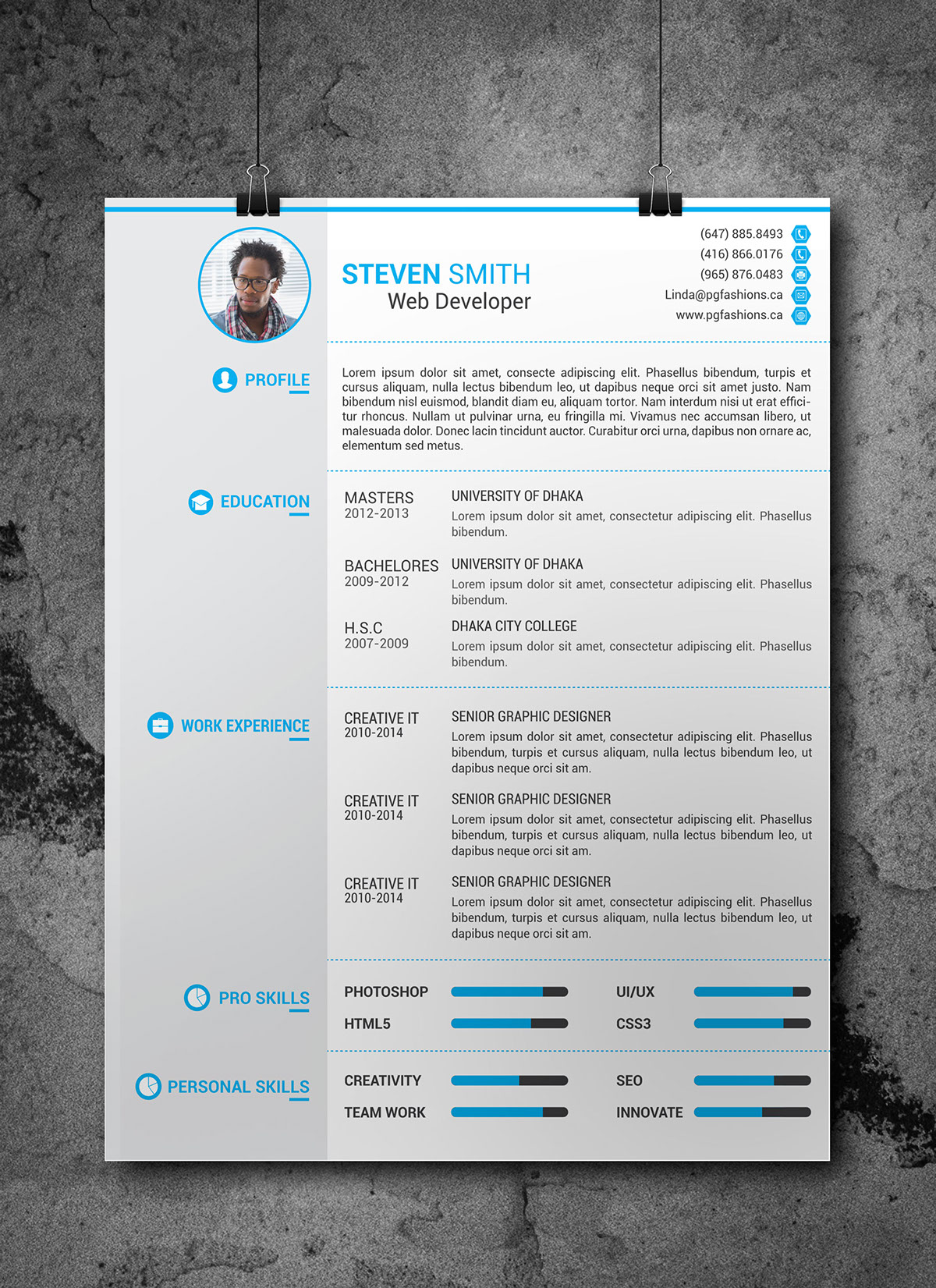 Detail Cv And Portfolio Template Nomer 10