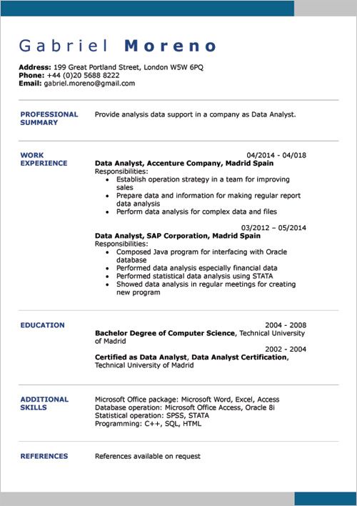 Detail Cv Format Template Word Nomer 22