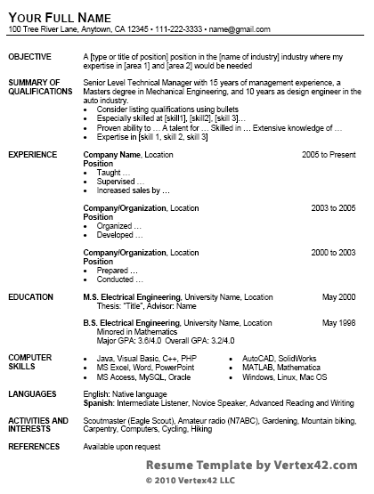 Detail Cv Format Template Word Nomer 28