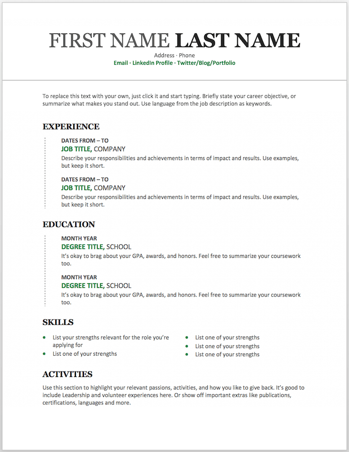 Detail Cv Format Template Word Nomer 5