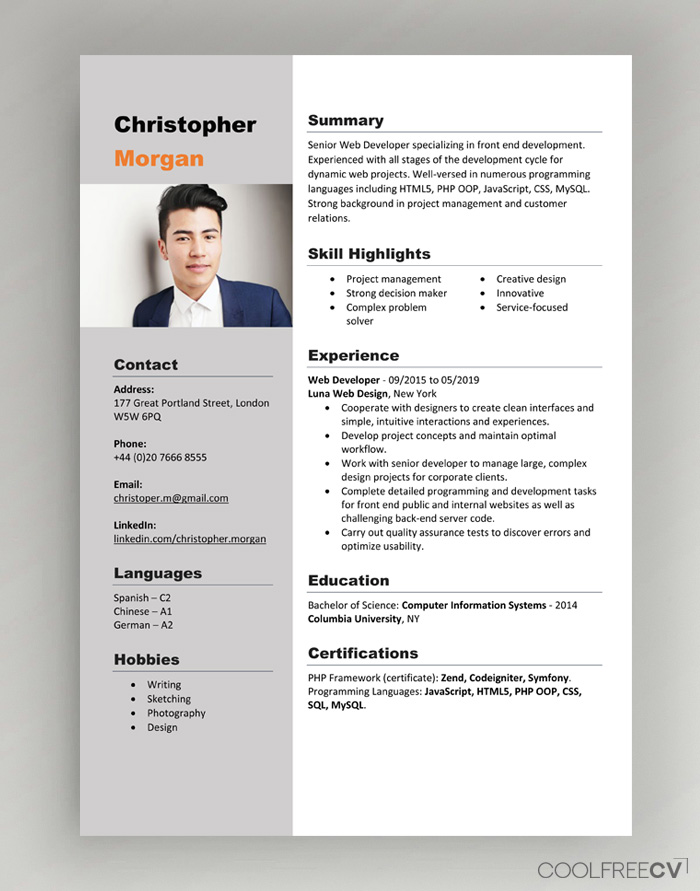 Detail Cv Format Template Word Nomer 46