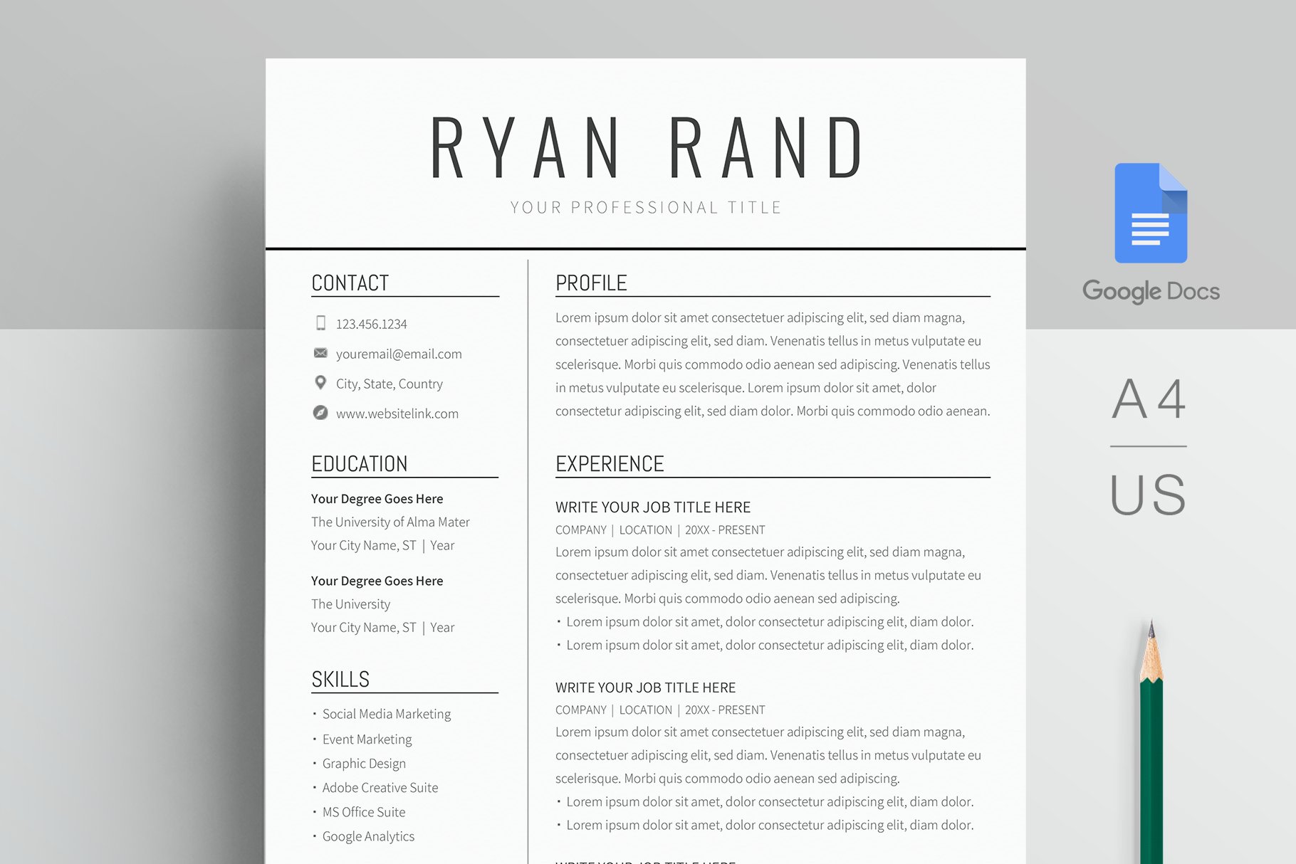 Detail Cv Google Docs Template Nomer 30