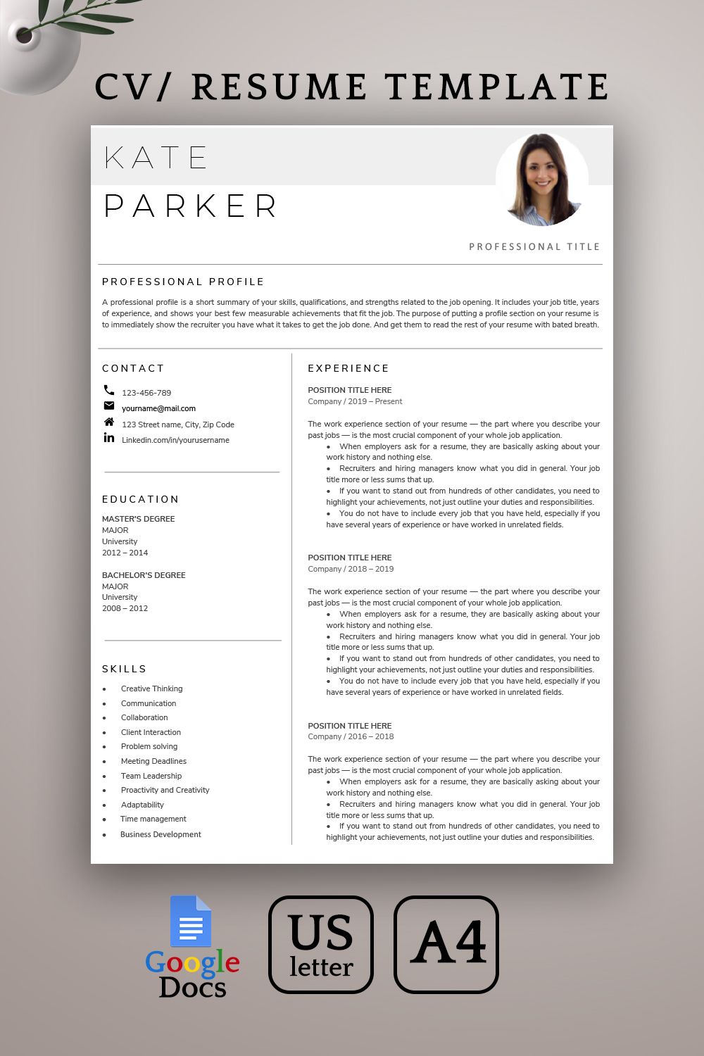 Detail Cv Google Docs Template Nomer 5