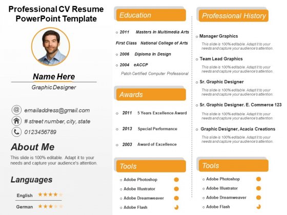 Detail Cv In Powerpoint Template Nomer 11