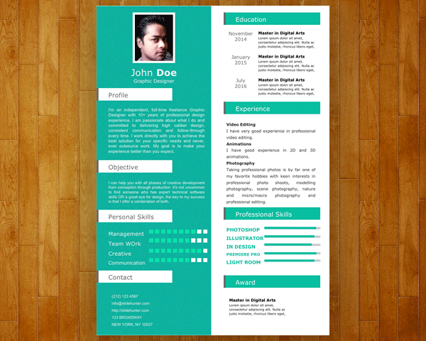 Detail Cv In Powerpoint Template Nomer 18