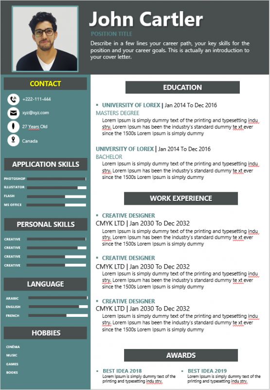 Detail Cv In Powerpoint Template Nomer 28