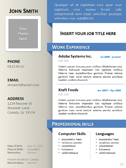 Detail Cv In Powerpoint Template Nomer 41