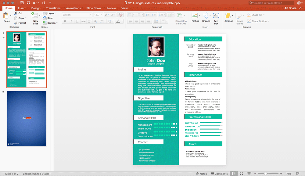 Detail Cv In Powerpoint Template Nomer 43