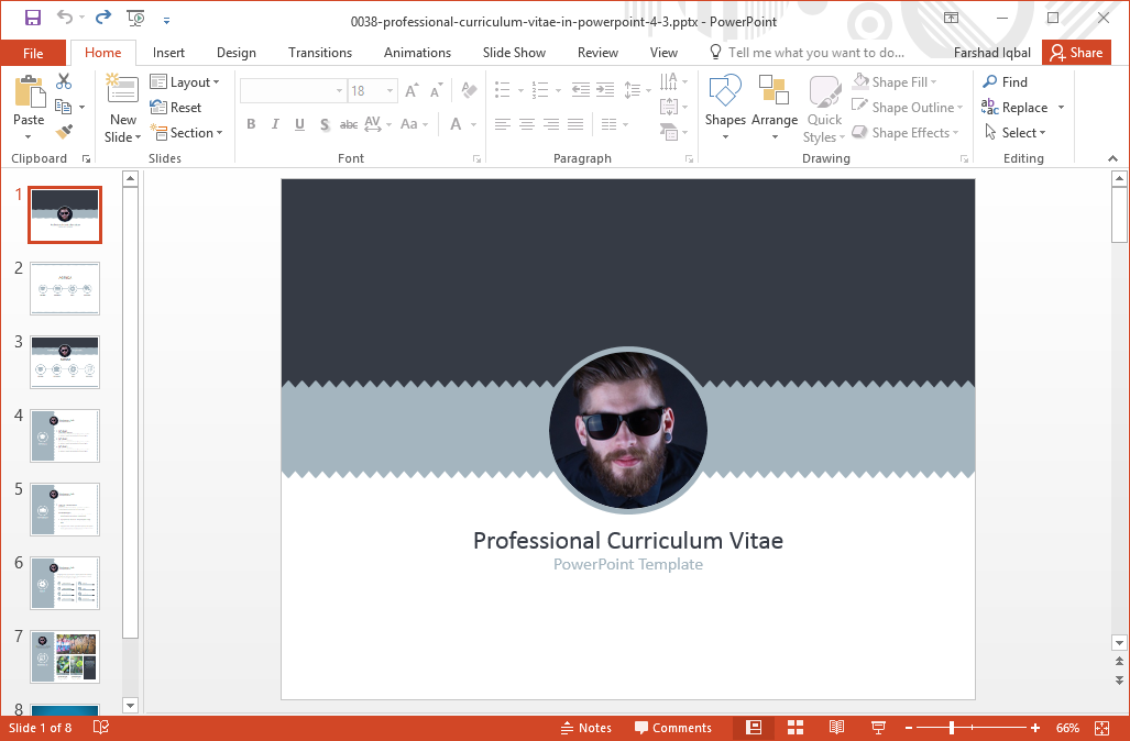 Detail Cv In Powerpoint Template Nomer 50