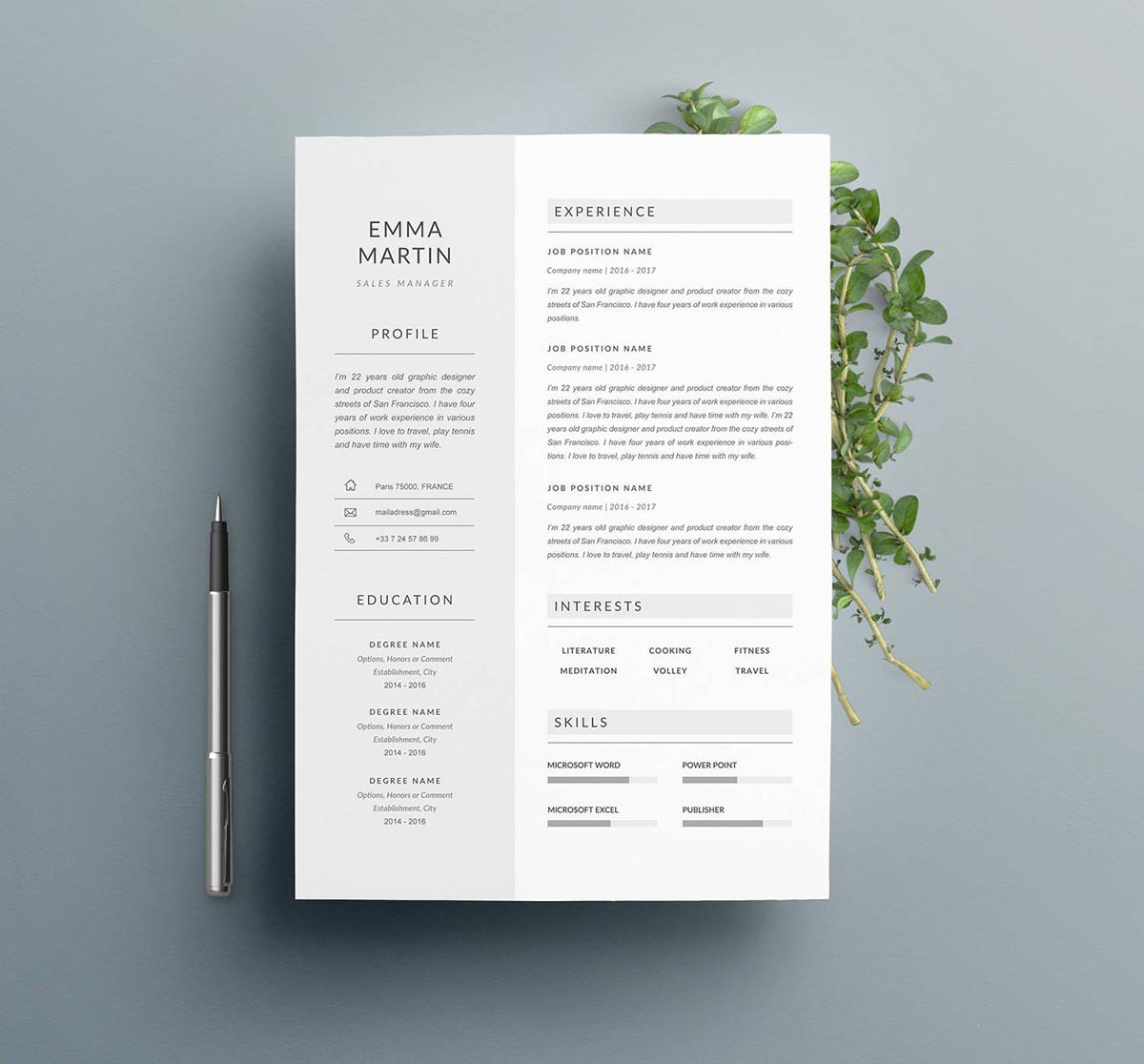 Detail Cv Indesign Template Free Nomer 36