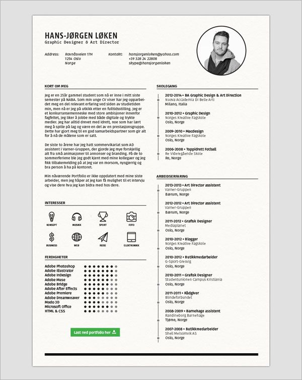 Detail Cv Indesign Template Free Nomer 48