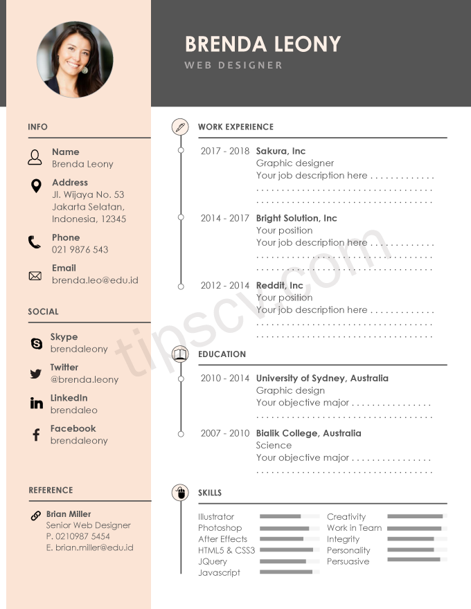 Cv Kreatif Template Doc - KibrisPDR