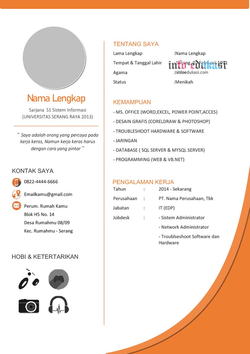 Detail Cv Kreatif Template Doc Nomer 36