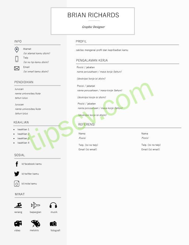 Detail Cv Kreatif Template Doc Nomer 47