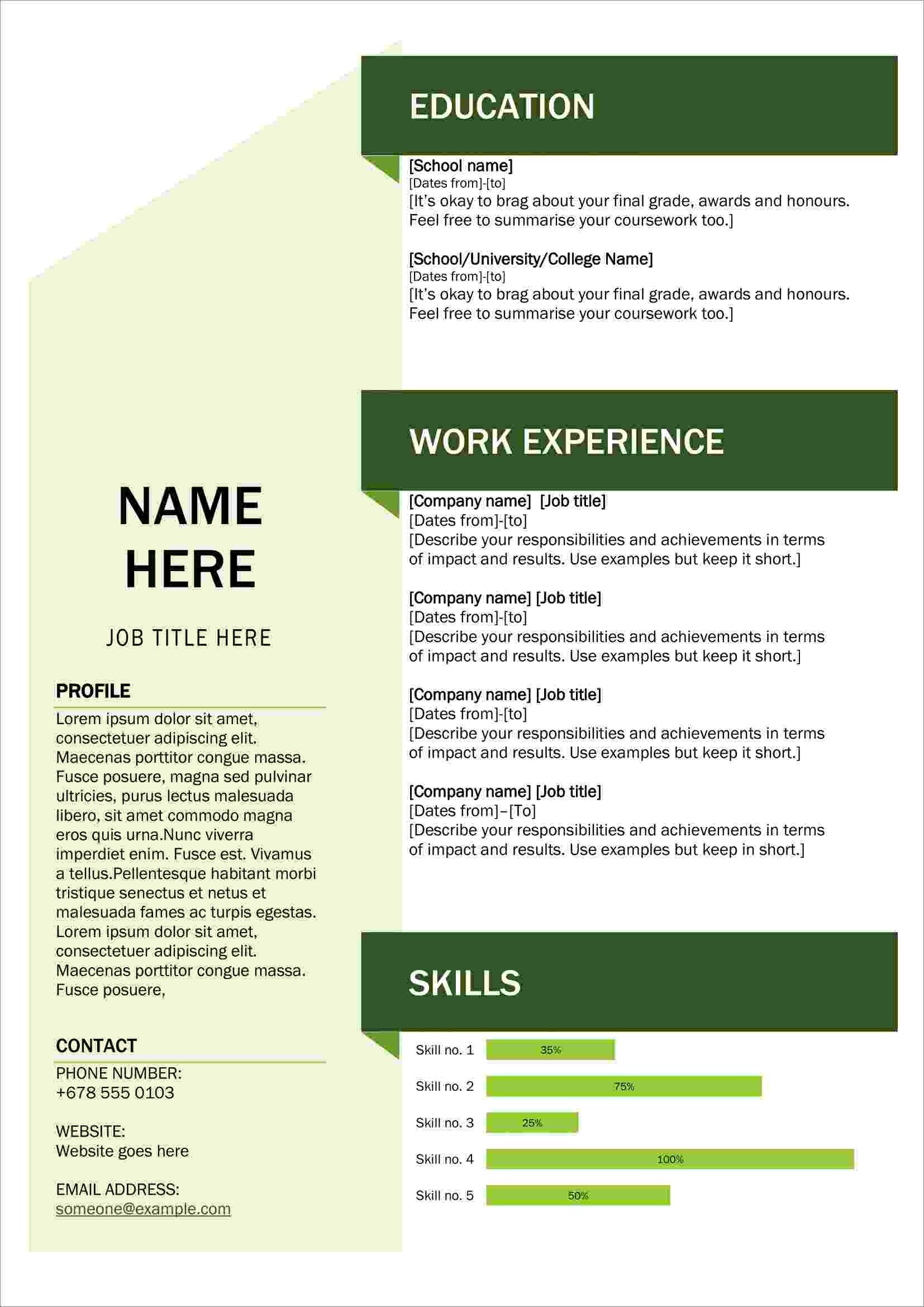 Detail Cv Layout Template Free Download Nomer 12
