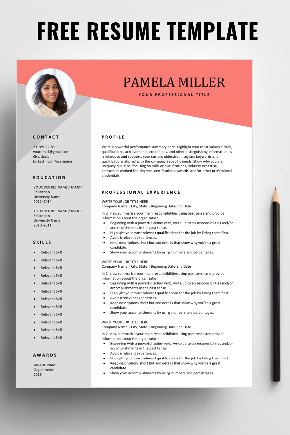 Detail Cv Layout Template Free Download Nomer 16