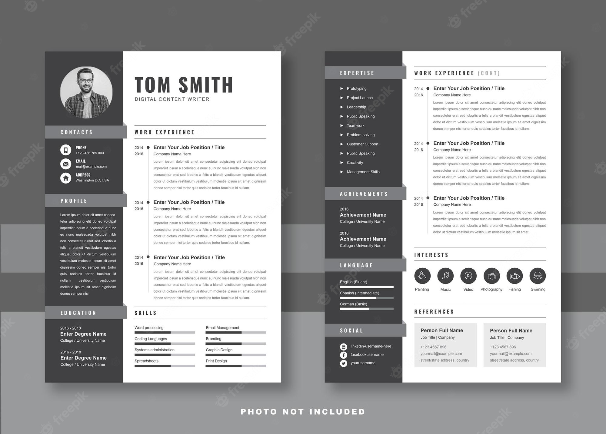 Detail Cv Psd Template Download Nomer 11