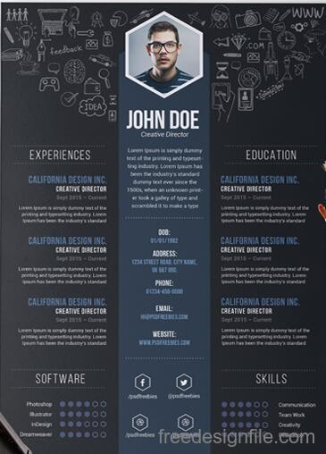 Detail Cv Psd Template Download Nomer 12