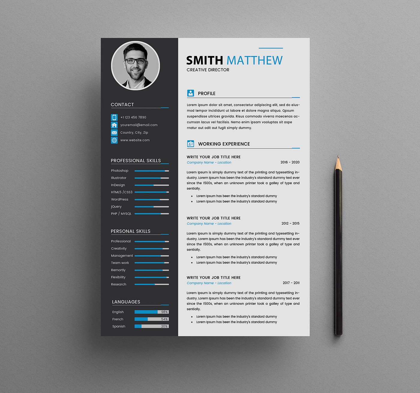 Detail Cv Psd Template Download Nomer 14